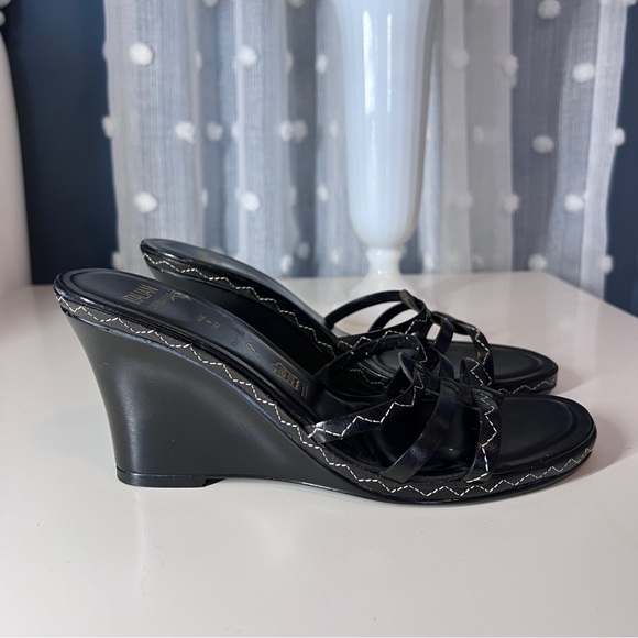 Size 7 Italian Shoemakers Wedge Sandals - Picture 1 of 5
